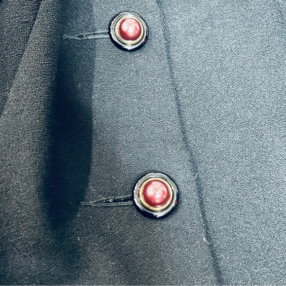 VINTAGE MAGALI COLLECTION Black Embroidered Bead Embellished Wool Crop Jacket 14 - Picture 10 of 11